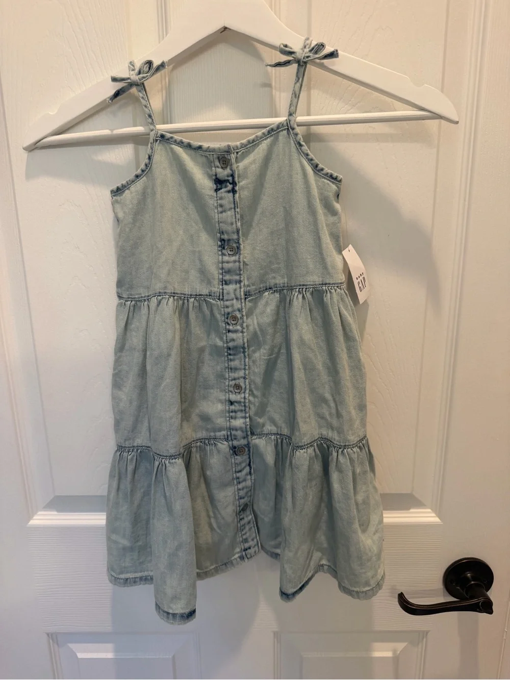 GAP Denim Tiered Dress Toddler Size 4 Years Light Wash Sleeveless Sun Dress 4T
